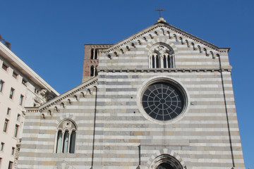 Facciata dell'abbazia di Santo Stefano a Genova