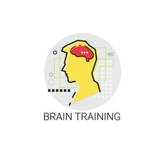 Brain Training Think New Idea Inspiration Creative Process Business Icon Vector Illustration