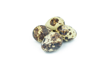 Obraz premium Quail eggs are isolated on a white background..