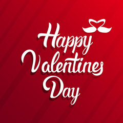 Valentine Day Gift Card Holiday Love Heart Shape Banner With Copy Space Flat Vector Illustration