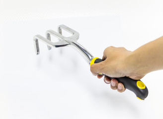 hand digging by small shovel