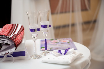wedding ceremony decoration, wedding glasses