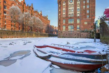 Fototapeta na wymiar Speicherstadt Hamburg Winter
