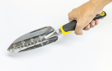 hand digging by small shovel