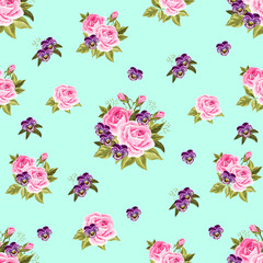 Seamless floral pattern with roses