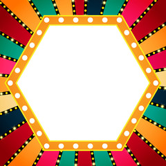 Retro banner on colorful shining background