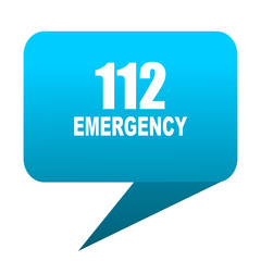 number emergency 112 blue bubble icon
