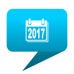 new year 2017 blue bubble icon