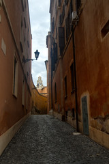 Fototapeta na wymiar rome street with bell tower