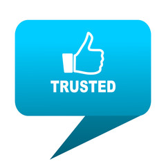 Obraz premium trusted blue bubble icon