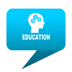 education blue bubble icon