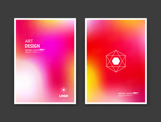 Abstract composition. Rainbow editable texture. Patch pink, rosy, red multicolor construction. Bright show banner form. A4 brochure title sheet set. Creative figure icon. Light logo surface flyer