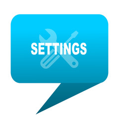 settings blue bubble icon