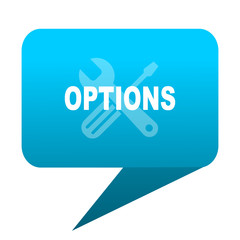 options blue bubble icon
