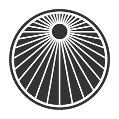 Vintage sun ray burst insignia logotype for logo design, emblem. - obrazy, fototapety, plakaty