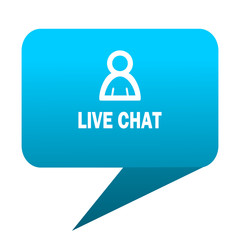 live chat blue bubble icon