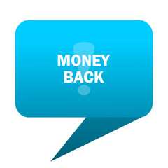 money back blue bubble icon
