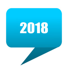 year 2016 blue bubble icon