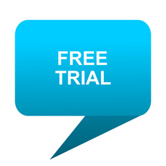 free trial blue bubble icon