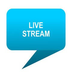 live stream blue bubble icon