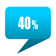 40 percent blue bubble icon