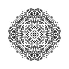 Vector hand drawn doodle mandala for coloring book. 