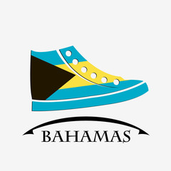shoes icon made from the flag of Bahamas