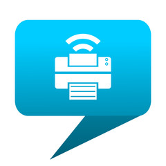 printer blue bubble icon