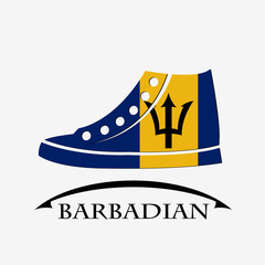 shoes icon made from the flag of Barbadian