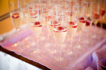 Traditional polish wedding champagne detail