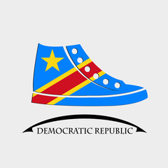 shoes icon made from the flag of Democratic Republic