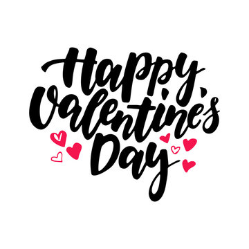 Happy Valentine s Day vector lettering . Isolated handwriting calligraphy love