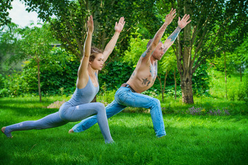 man and woman yogi