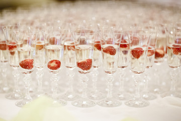 Traditional polish wedding champagne detail