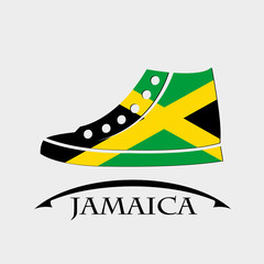 shoes icon made from the flag of Jamaica