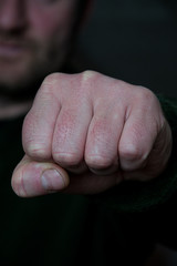Fototapeta premium An angry man with fist