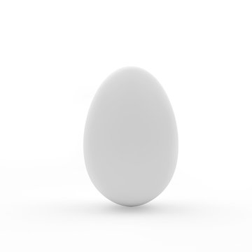 White egg isolated on white. 3D illustration