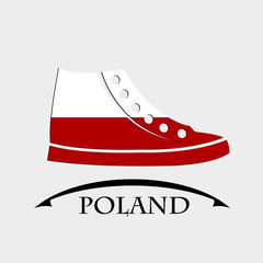 shoes icon made from the flag of Poland
