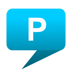 parking blue bubble icon