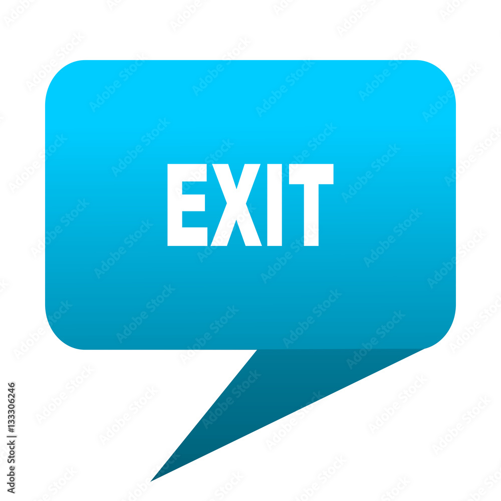 Poster exit blue bubble icon