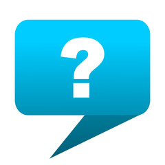 question mark blue bubble icon