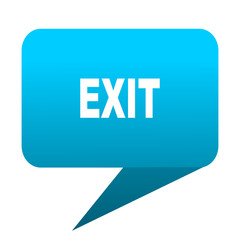 exit blue bubble icon