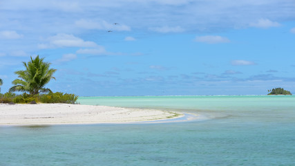 Paradise little island, motu, in Bora Bora, French Polynesia