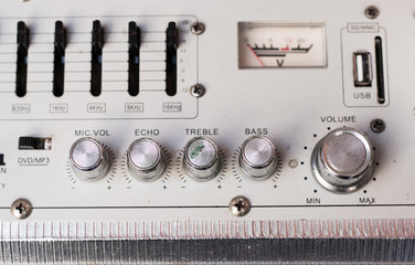 Vintage stereo system close up