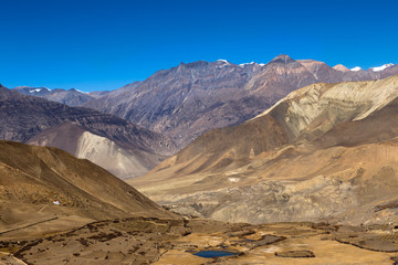 Landscape of Muktinath village in lower Mustang District, Nepal