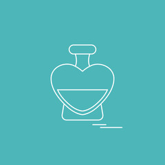 Cute vector illustration of perfume bottle in the shape of heart
