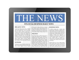 news on tablet 3d illustration