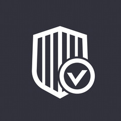 Shield with check mark icon over dark