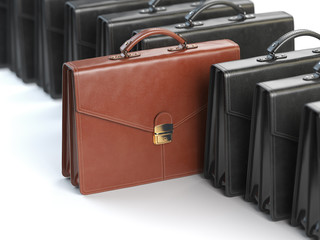 Choosing stock market portfolio or briefcase concept. One unique