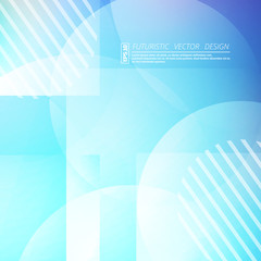 Fototapeta premium Abstract composition. Futuristic technology backdrop. Blue color gradient quadrangle figure. Sphere font texture. Creative banner. Quadrate wallpaper. White lines connection flyer fiber. Vector art.